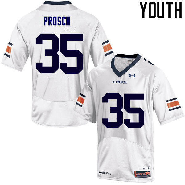 Auburn Tigers Youth Jay Prosch #35 White Under Armour Stitched College NCAA Authentic Football Jersey PKL8574OS